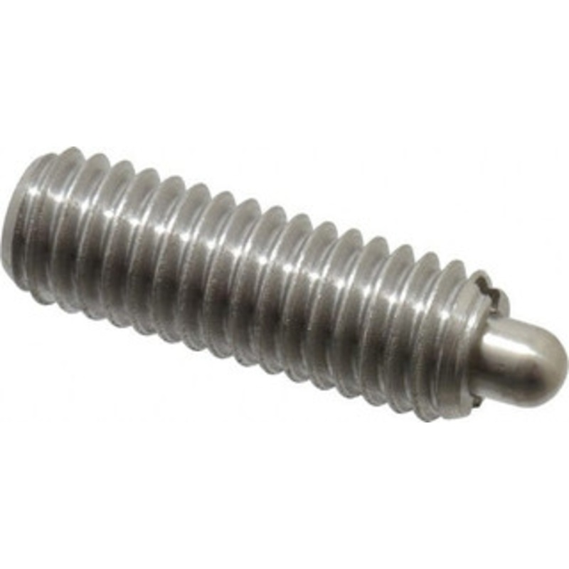 Vlier 3/8-16, 1-1/8 Thread Length, 3/16 Plunger Projection, Stainless Steel Threaded Spring Plunger 0.186 – 3/16 Max Plunger Diam, 1-1/8 Plunger Length, 2.8 Lb Init End Force, 7.2 Lb Final End Force SSS59 – 62117395