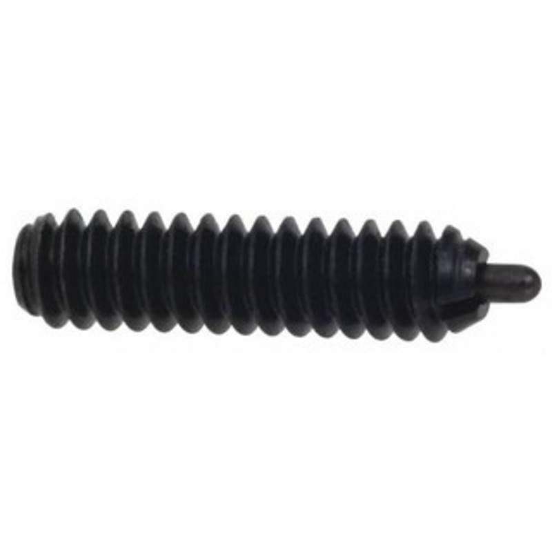 Vlier 6-32, 17/32 Thread Length, 1/16 Plunger Projection, Steel Threaded Spring Plunger 0.044 – 0.045 Max Plunger Diam, 17/32 Plunger Length, 1.5 Lb Init End Force, 4.5 Lb Final End Force S48P – 62116660