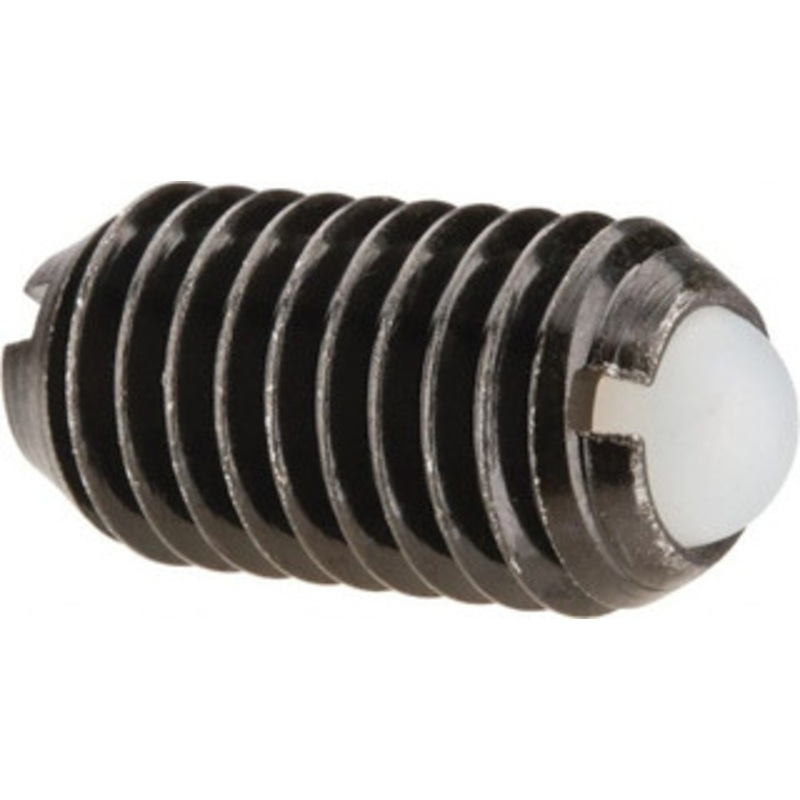 Vlier M10x1.5, 6mm Ball Diam, 19mm Body Length, 2.01mm Max Ball Reach, Threaded Ball Plunger Steel Body, Nylon Ball, 4.5 Lb Initial End Force, 7.87 Lb Final End Force DBM10A – 04399853