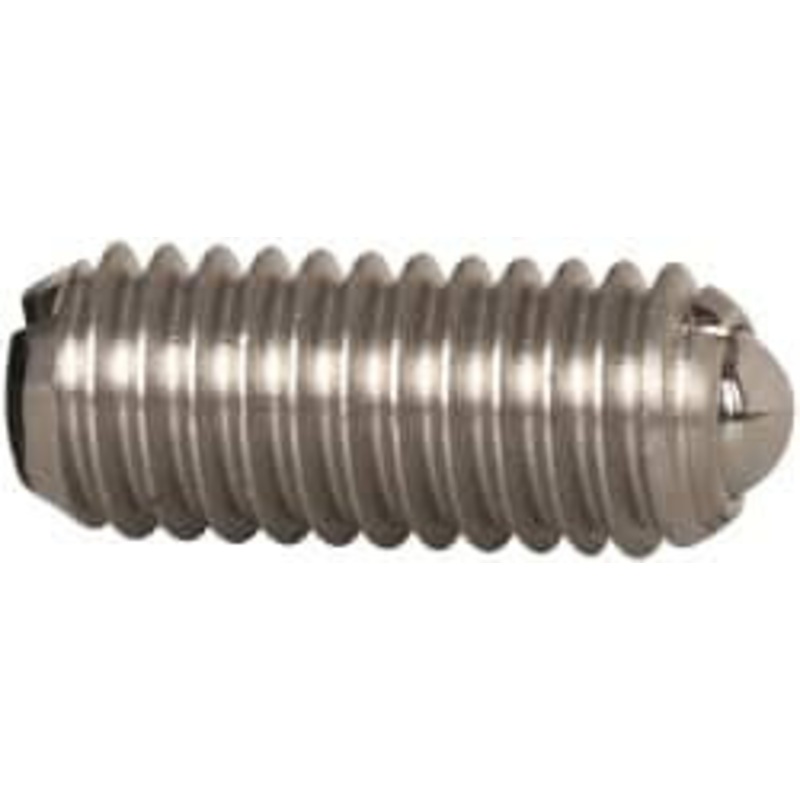 Vlier M6x1.0, 3.5mm Ball Diam, 14mm Body Length, 1mm Max Ball Reach, Threaded Ball Plunger Stainless Steel Body, Stainless Steel Ball, 2.02 Lb Initial End Force, 2.92 Lb Final End Force SBM6 – 62122197
