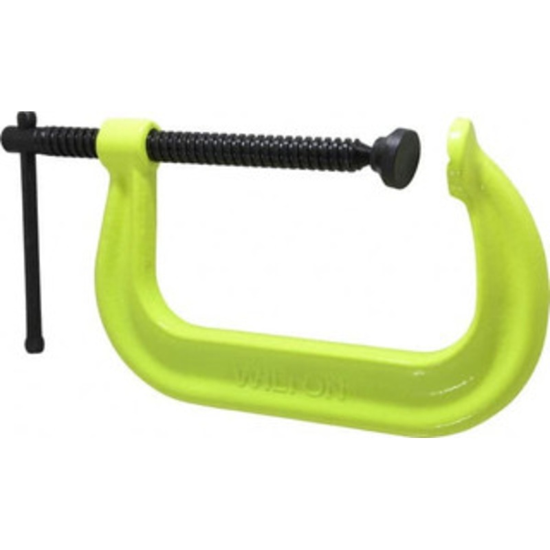 Wilton Regular-Duty 6-1/16 Max Opening, 4-1/8 Throat Depth, Forged Steel Standard C-Clamp 6,600 Lb Capacity, 0 Min Opening, Deep Throat, Alloy Steel Screw 14303 – 08104861