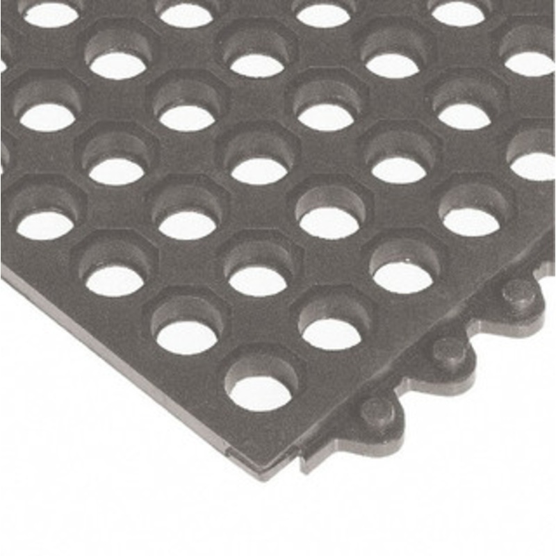Wearwell 3 ft. Long x 3 ft. Wide x 5/8 Thick, Anti-Fatigue Modular Matting Tiles Black, For Dry & Wet Areas, Series 572 572.58X3X3CFRBK – 75330662