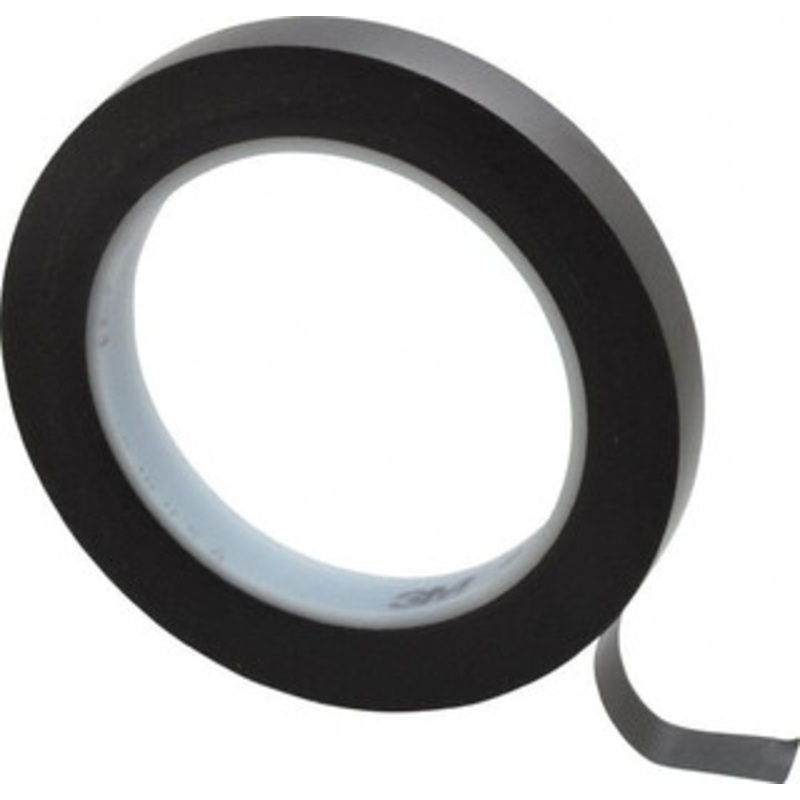 3M 1/2 x 108 ft. Vinyl Floor & Egress Tape 5.2 mil, Black, Solid Color, General Traffic 7000047456 – 06269690