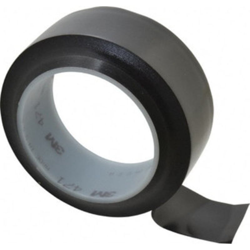 3M 1-1/2 x 108 ft. Vinyl Floor & Egress Tape 5.2 mil, Black, Solid Color, General Traffic 7000047459 – 06269724
