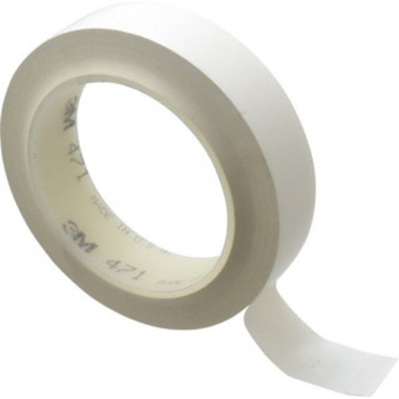 3M 1 x 108 ft. Vinyl Floor & Egress Tape 5.2 mil, White, Solid Color, General Traffic 7000047474 – 06269807