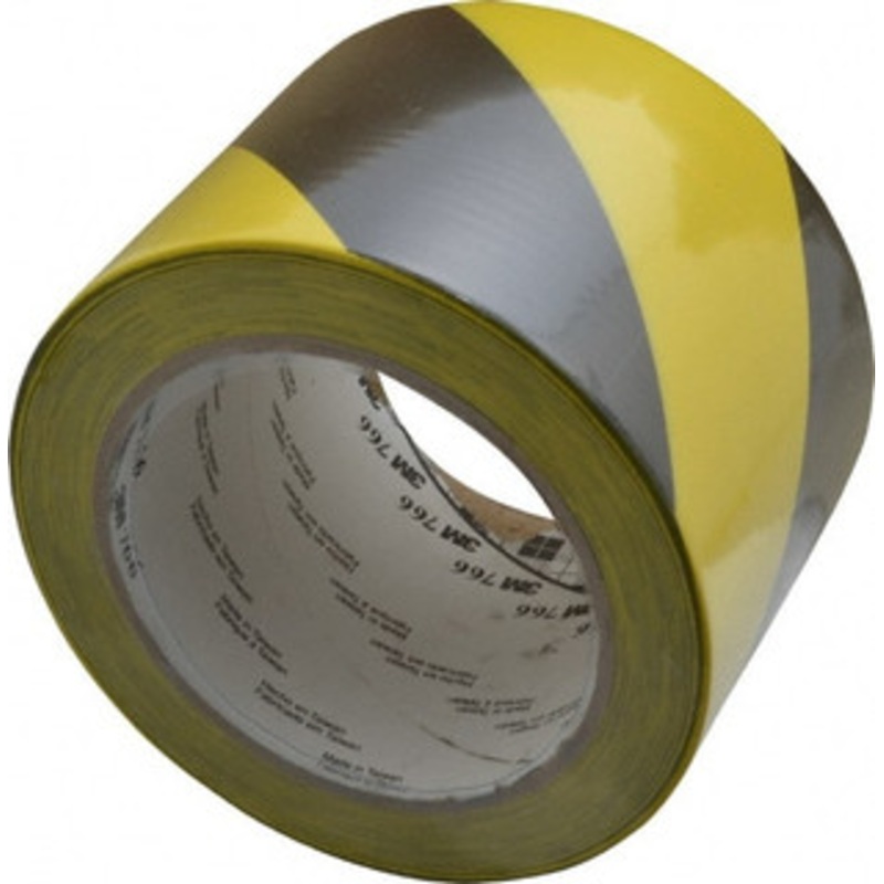 3M 3 x 108 ft. Vinyl Floor & Egress Tape 5 mil, Black & Yellow, Striped, General Traffic 7000048864 – 04582839