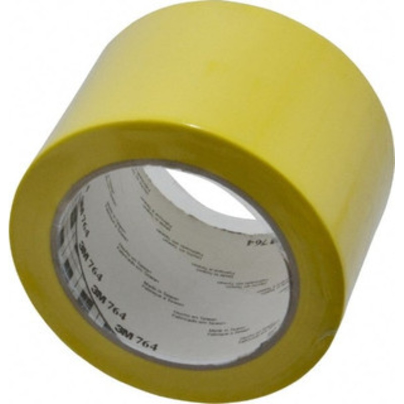3M 3 x 108 ft. Vinyl Floor & Egress Tape 5 mil, Yellow, Solid Color, General Traffic 7000123864 – 04582540