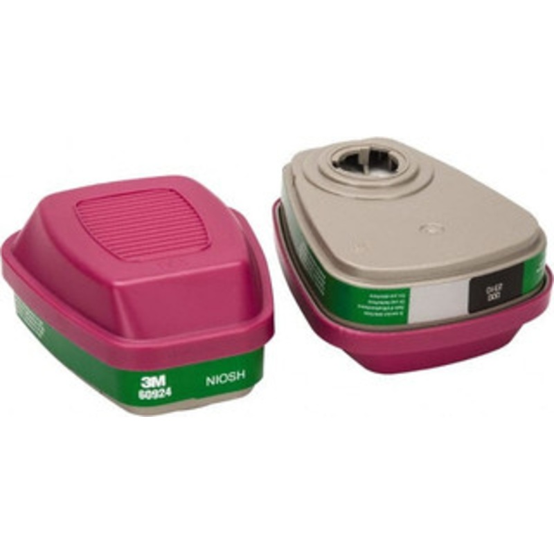 3M 2 Qty 1 Pack Green & Magenta P100 Cartridge & Filter Combination Series 6000, Protects Against Ammonia, Methylamine 7000051992 – 71855241