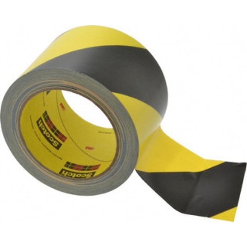 3M 3 Vinyl Floor & Egress Tape 5.4 mil, Black & Yellow, Striped, General Traffic 7000048386 – 02999753