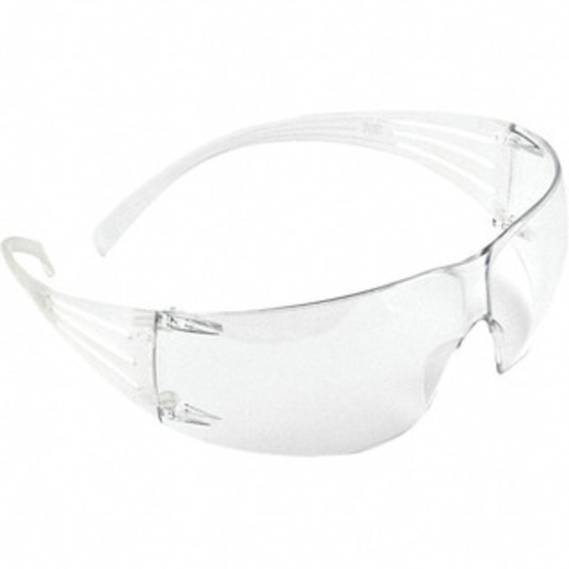 3M Clear Lenses, Frameless Safety Glasses Scratch Resistant, Clear Frame, Size Universal, Wrap Around 7010315385 – 31625775