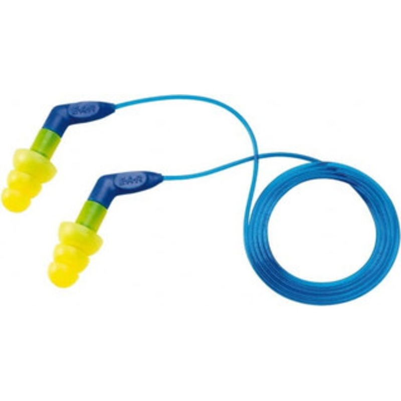 3M 100 Qty 1 Pack Reusable, Corded, 27 dB, Flange Earplugs Yellow, 100 Pairs 7000127188 – 85684850