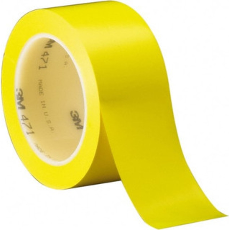 3M 3/4 x 108 ft. Vinyl Floor & Egress Tape 5.2 mil, Yellow, Solid Color, General Traffic 7000047467 – 72761281