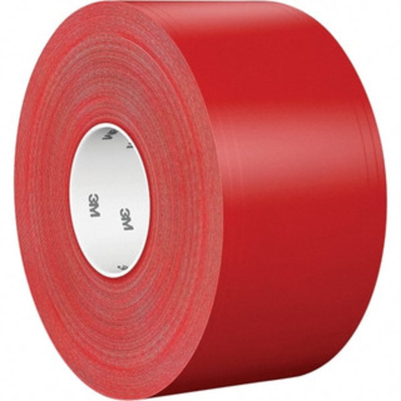3M 4 x 108 ft. Vinyl Floor & Egress Tape 32 mil, Red, Solid Color, Heavy/High Traffic 7010379514 – 94858834