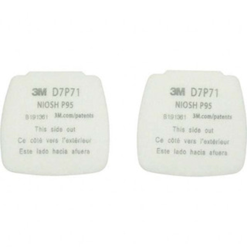 3M Half & Full Facepiece Cartridges & Filters, Type: Filter, NIOSH Filter Rating: P95, Protection Type: Particulates, Color Code: White, Manufacturers Series: D7P71 7100213434 – 18978866