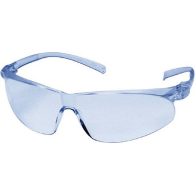 3M Light Blue Lenses, Frameless Safety Glasses Scratch Resistant, Clear Polycarbonate Frame, Adjustable Temples, Size Universal, Wrap Around 7000127518 – 45170644