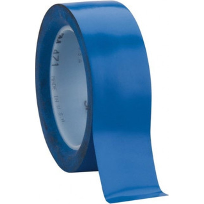 3M 1-1/2 x 108 ft. Vinyl Floor & Egress Tape 5.2 mil, Blue, Solid Color, General Traffic 7000048380 – 65368839