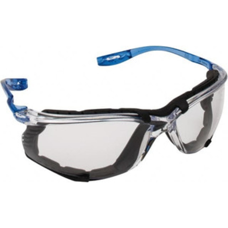 3M Clear Lenses, Frameless Safety Glasses Anti-Fog, Scratch Resistant, Blue Frame, Size Universal, Wrap Around 7000128259 – 87655601