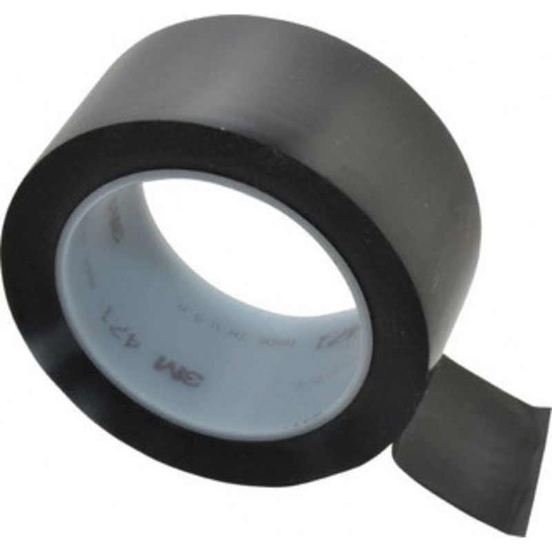3M 2 Vinyl Floor & Egress Tape 5.2 mil, Black, Solid Color, General Traffic 7000048401 – 00093476