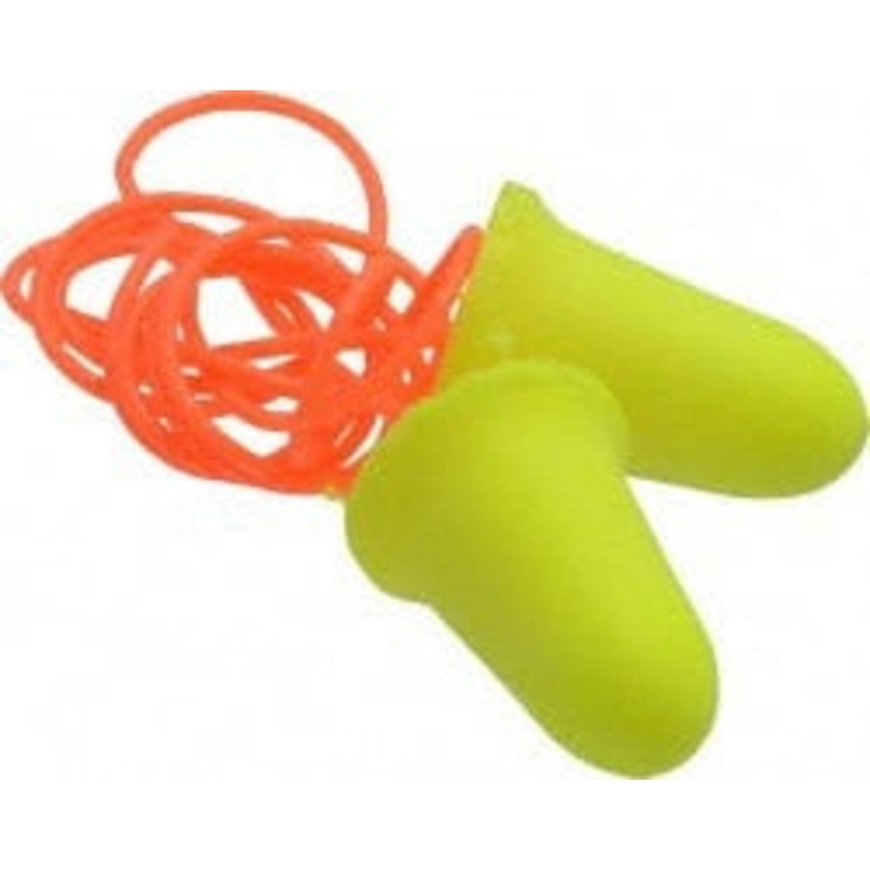 3M 200 Qty 1 Pack Disposable, Corded, 33 dB, Taper Flare Earplugs Neon Yellow, 200 Pairs 7000127177 – 09722976