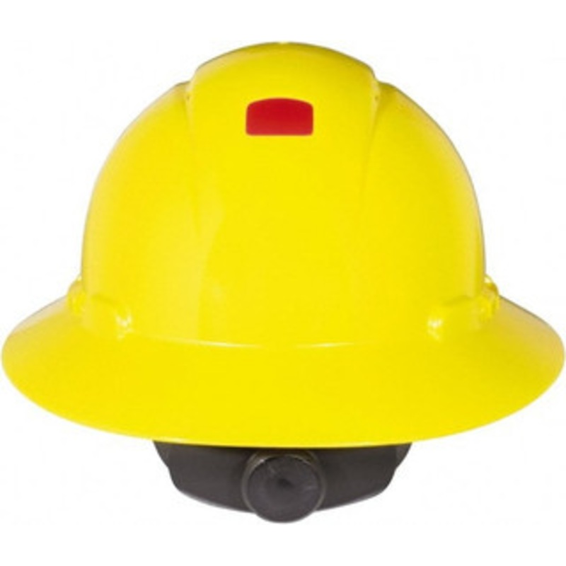 3M ANSI Type I Class C 4-Point Ratchet Full Brim Hard Hat Size 6-1/2 to 8, High Density Polyethylene, Vented, Yellow 7000144987 – 68992361