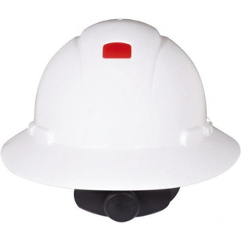 3M ANSI Type I Class E 4-Point Ratchet Full Brim Hard Hat Size 6-1/2 to 8, High Density Polyethylene, White 7000053179 – 68928043