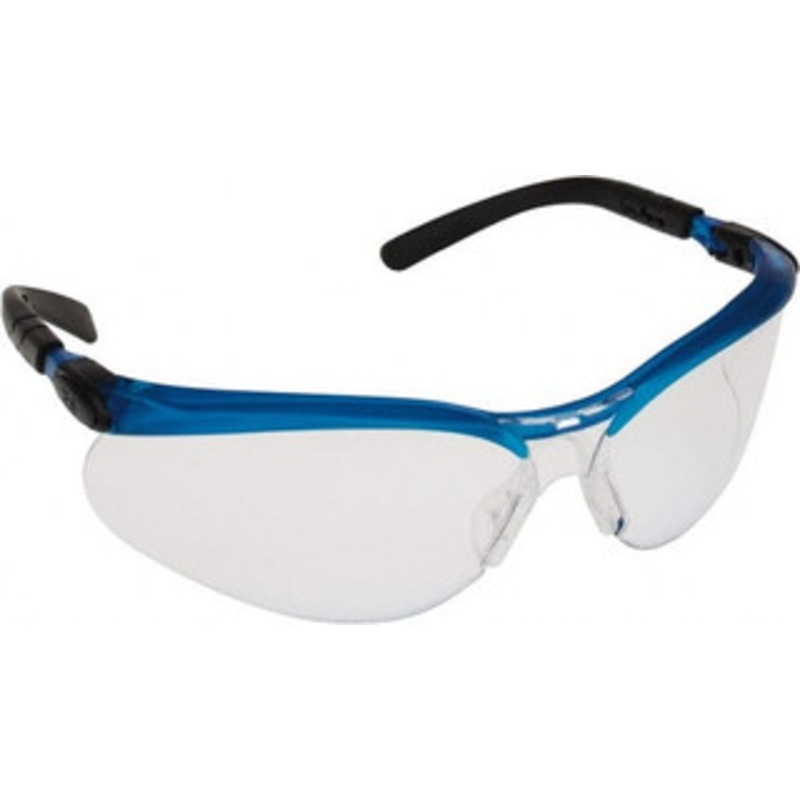 3M Clear Lenses, Framed Safety Glasses Anti-Fog, Scratch Resistant, Blue Polycarbonate Frame, Adjustable Temples, Size Universal, Wrap Around 7000052800 – 63991269