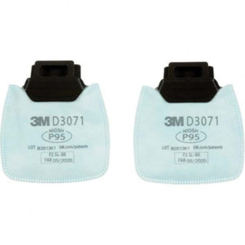 3M Half & Full Facepiece Cartridges & Filters, Type: Filter, NIOSH Filter Rating: P95, Protection Type: Particulates, Color Code: Blue, Manufacturers Series: D3071, NIOSH Approval Number: TC-84A-8438 7100213358 – 18978767