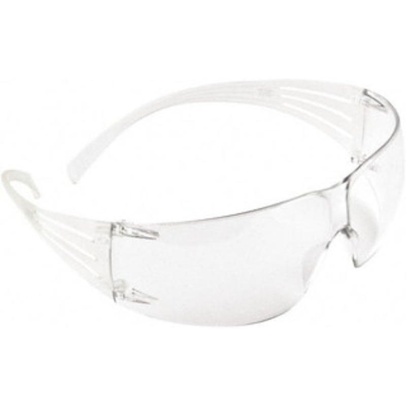 3M Clear Lenses, Framed Safety Glasses Scratch Resistant, Clear Frame, Size Universal, Wrap Around 7000128262 – 87261806