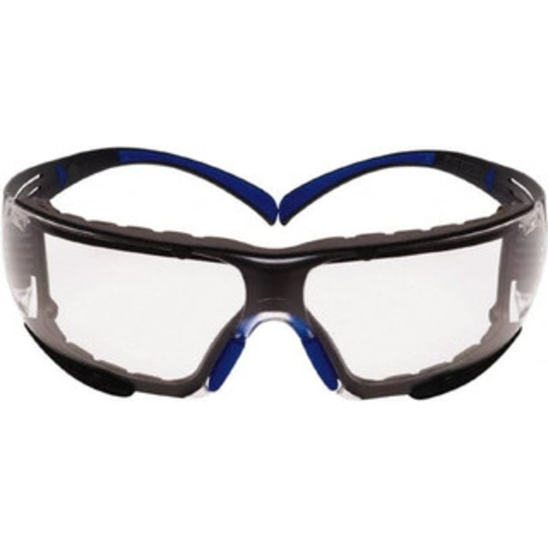 3M Clear Lenses, Frameless Safety Glasses Anti-Fog, Blue/Gray Frame, Size Universal, Wrap Around 7100156104 – 46722302