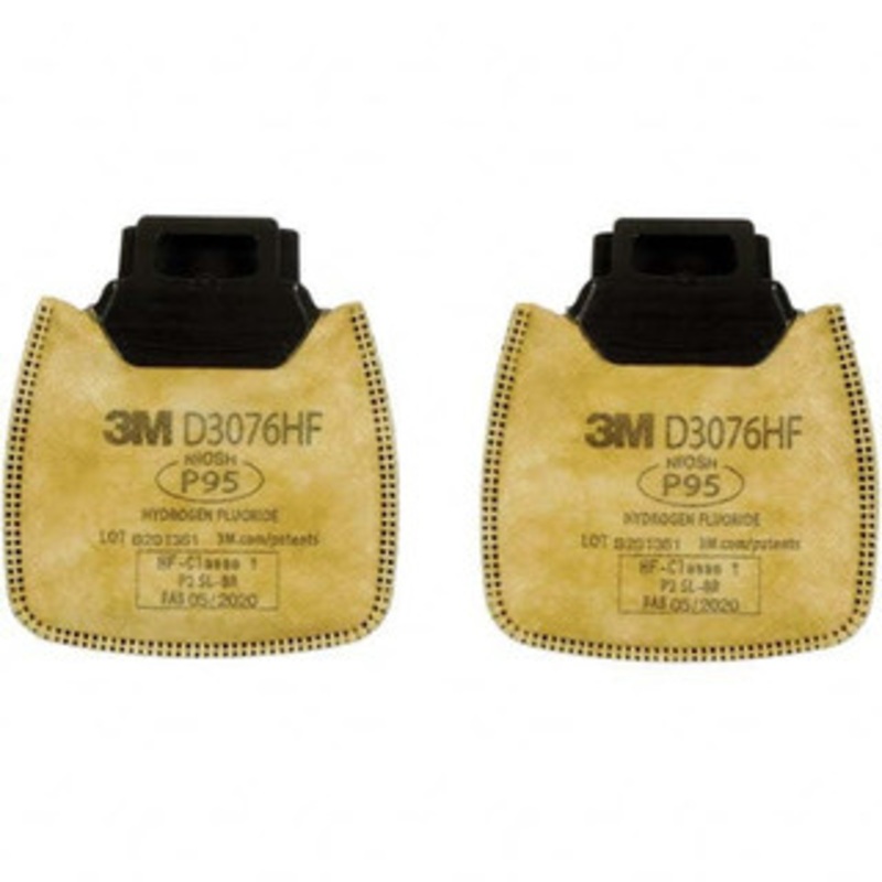3M Half & Full Facepiece Cartridges & Filters, Type: Cartridge, NIOSH Filter Rating: P95, Protection Type: Acid Gas, Particulates, Color Code: Yellow, Manufacturers Series: D3076HF 7100213424 – 18978908