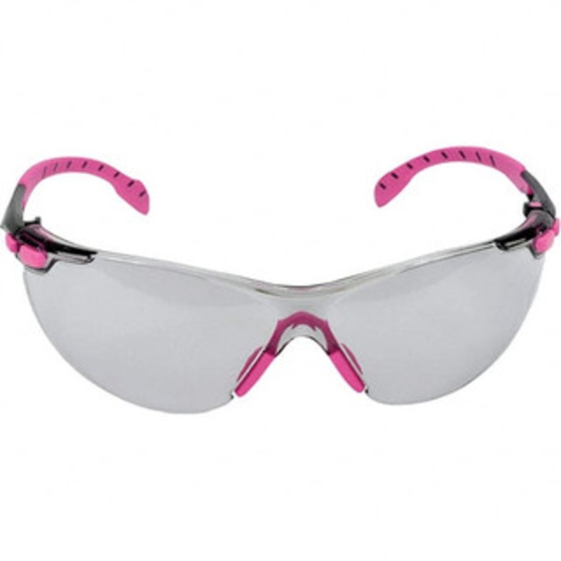 3M Indoor/Outdoor Gray Lenses, Frameless Safety Glasses Anti-Fog, Pink, Black Frame, Size Universal, Wrap Around 7100168177 – 31625767