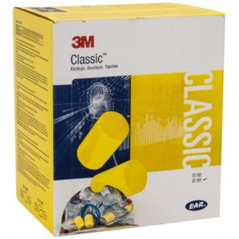 3M 500 Qty 1 Pack Disposable, Corded, 29 dB, Barrel Earplugs Yellow, 500 Pairs 7000052726 – 07418114