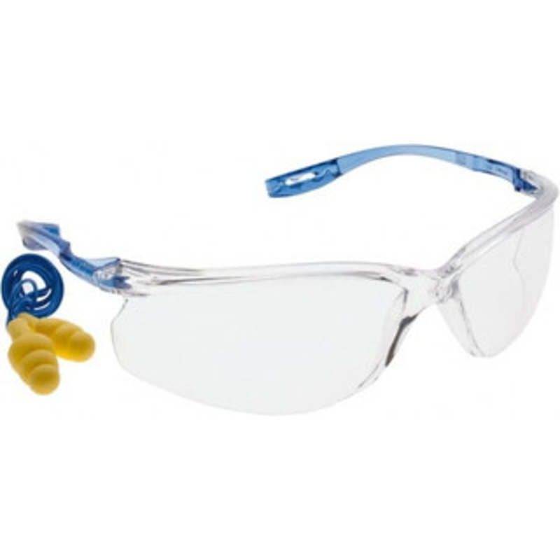 3M Clear Lenses, Framed Safety Glasses Anti-Fog, Scratch Resistant, Blue Polycarbonate Frame, Wrap Around 7010340677 – 65347486