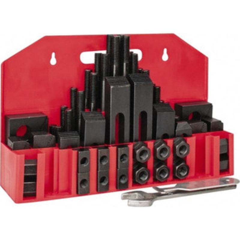 Value Collection 52 Piece Fixturing Step Block & Clamp Set with 1 Step Block, 5/8 T-Slot, 1/2-13 Stud Thread 1 Nut Width, 3, 4, 5, 6, 7 & 8 Stud Lengths 400-3626 – 06944540