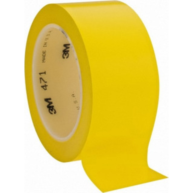 3M 2 x 108 ft. Vinyl Floor & Egress Tape 5.2 mil, Yellow, Solid Color, General Traffic 7000028852 – 65364697