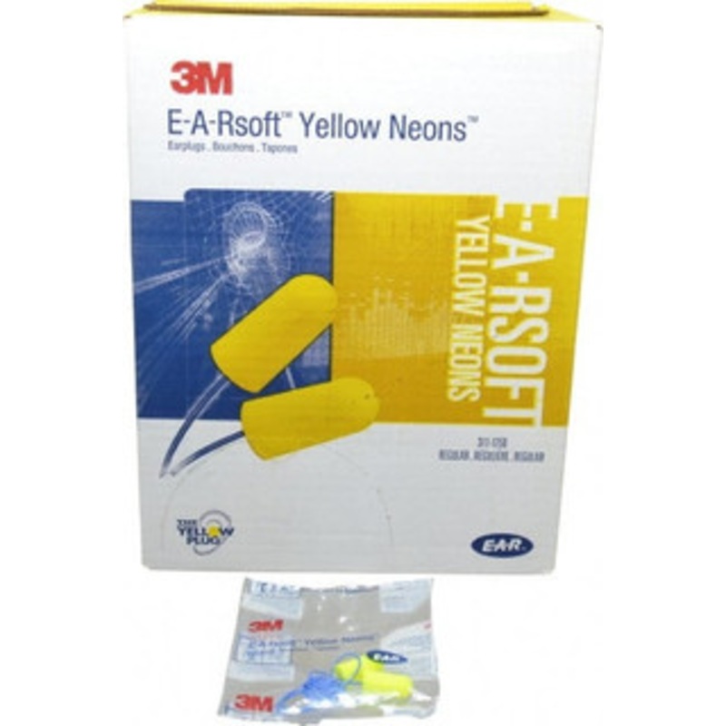 3M 200 Qty 1 Pack Disposable, Corded, 33 dB Earplugs Yellow, 200 Pairs 7000002306 – 08353179