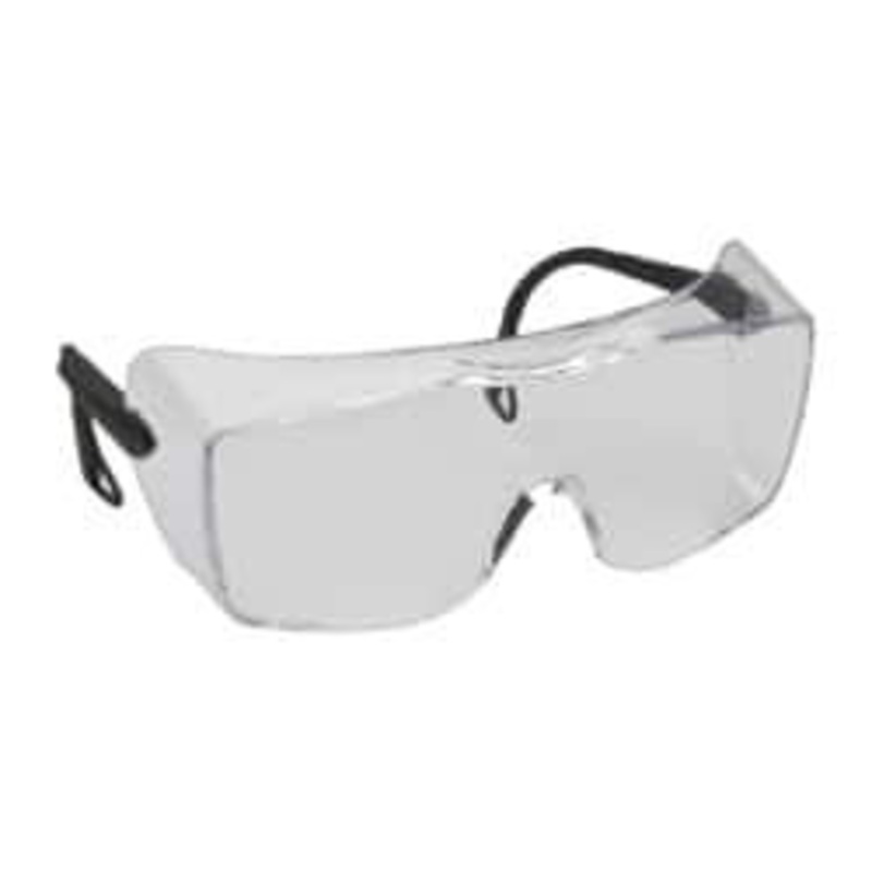3M Clear Lenses, Frameless Safety Glasses Anti-Fog, Scratch Resistant, Plastic Frame, Adjustable Temples, Size Universal, Over the Glasses 7000002373 – 07416894