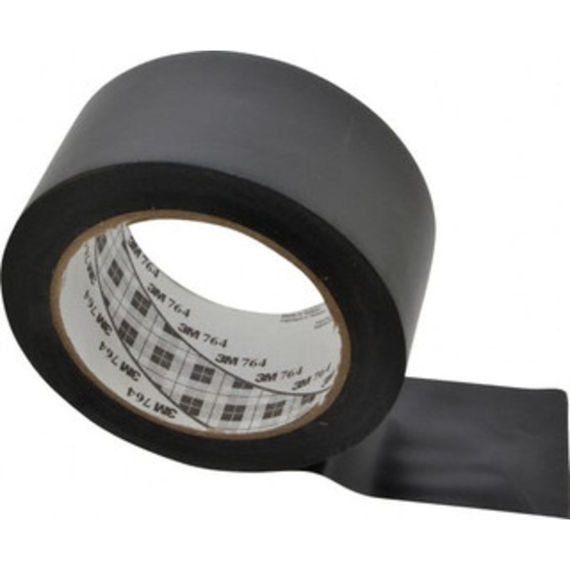 3M 2 x 108 ft. Vinyl Floor & Egress Tape 5 mil, Black, Solid Color, General Traffic 7000028962 – 04582615