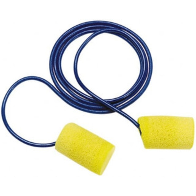 3M 200 Qty 1 Pack Disposable, Corded, 29 dB, Barrel Earplugs Yellow, 200 Pairs 7000002301 – 06528079