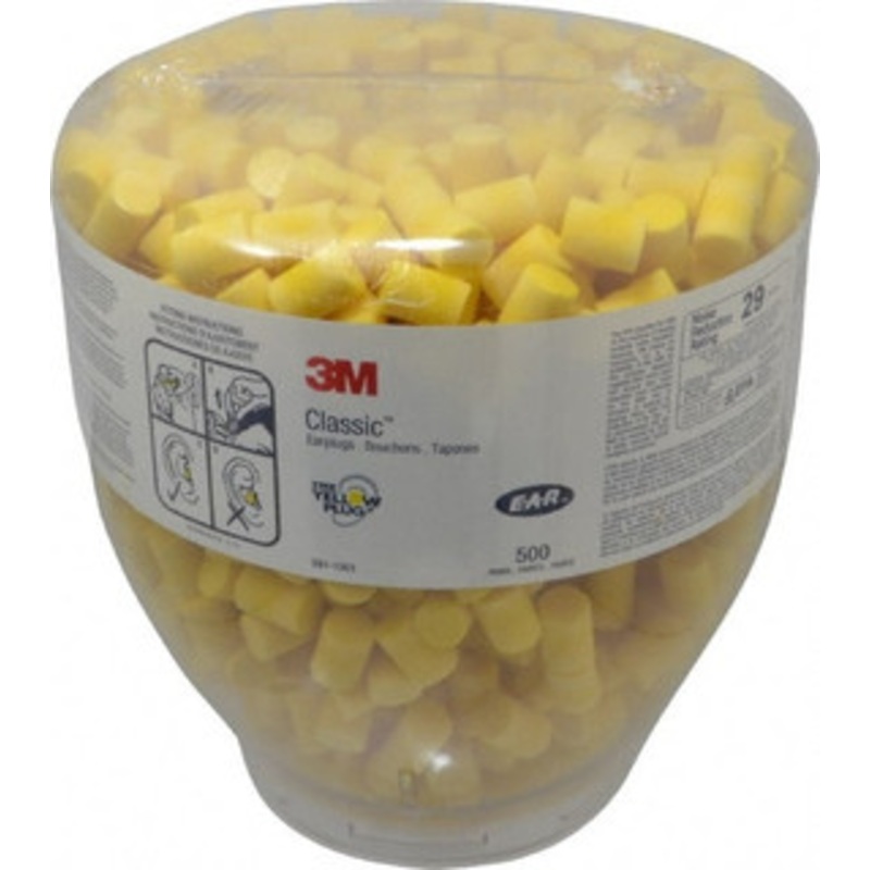 3M 500 Pairs One Touch Disposable Earplug Refill with 29 dB Earplugs Yellow Earplugs, 500 Pairs 7000002298 – 02948610