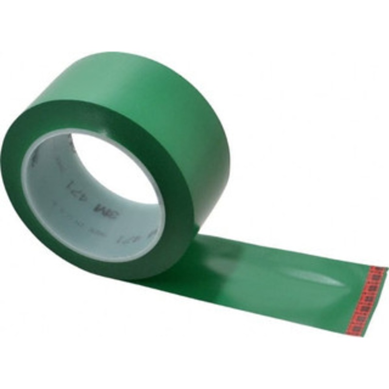 3M 2 Vinyl Floor & Egress Tape 5.2 mil, Green, Solid Color, General Traffic 7000028855 – 00093484