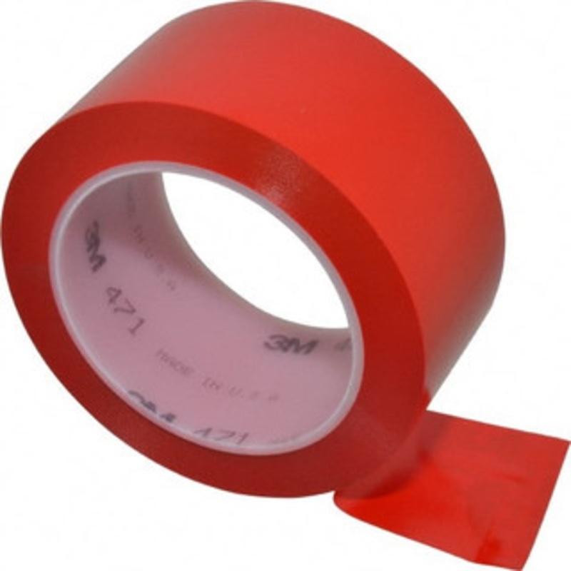 3M 2 x 108 ft. Vinyl Floor & Egress Tape 5.2 mil, Red, Solid Color, General Traffic 7000028850 – 65364713