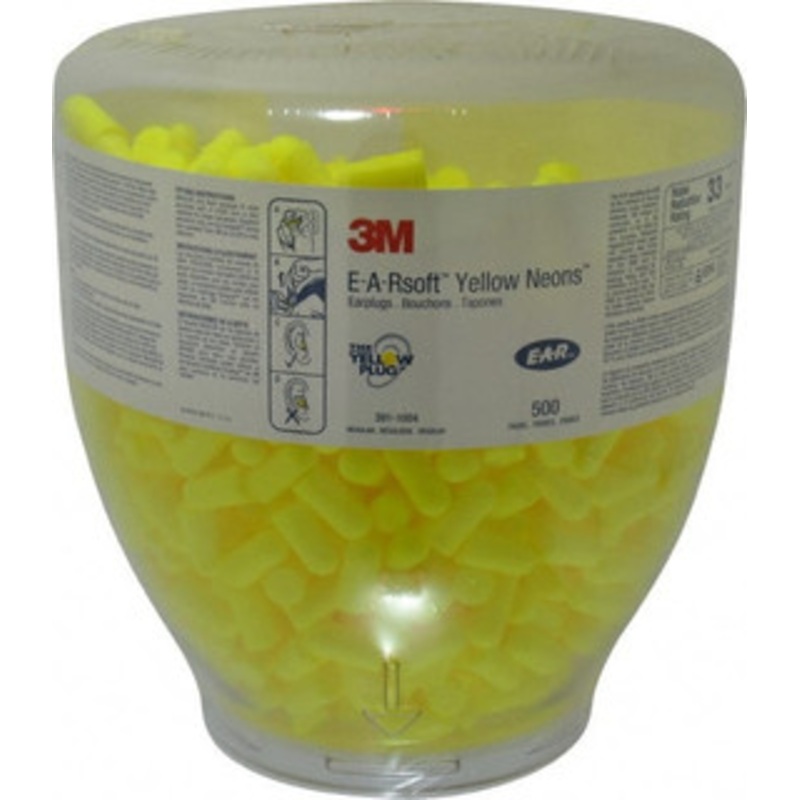 3M 500 Pairs One Touch Disposable Earplug Refill with 33 dB Earplugs Yellow Earplugs, 500 Pairs 7000002305 – 02948594
