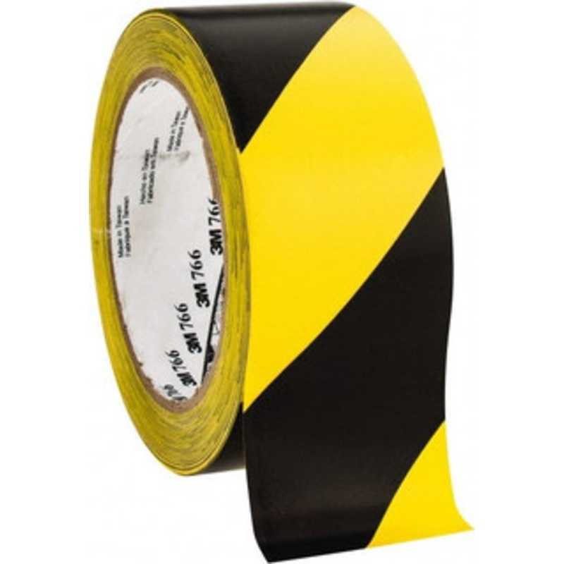 3M 2 x 108 ft. Vinyl Floor & Egress Tape 5 mil, Black & Yellow, Striped, General Traffic 7000028955 – 04582821