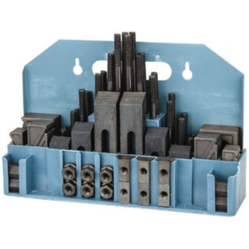 Value Collection 52 Piece Fixturing Step Block & Clamp Set with 1 Step Block, 9/16 T-Slot, 3/8-16 Stud Thread 7/8 Nut Width, 3, 4, 5, 6, 7 & 8 Stud Lengths 400-3456 – 06944508