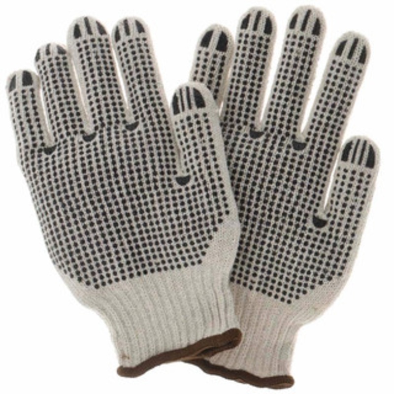 Value Collection Size L Work Gloves Knit Wrist Cuff, White, Paired BD6004 – 64705841