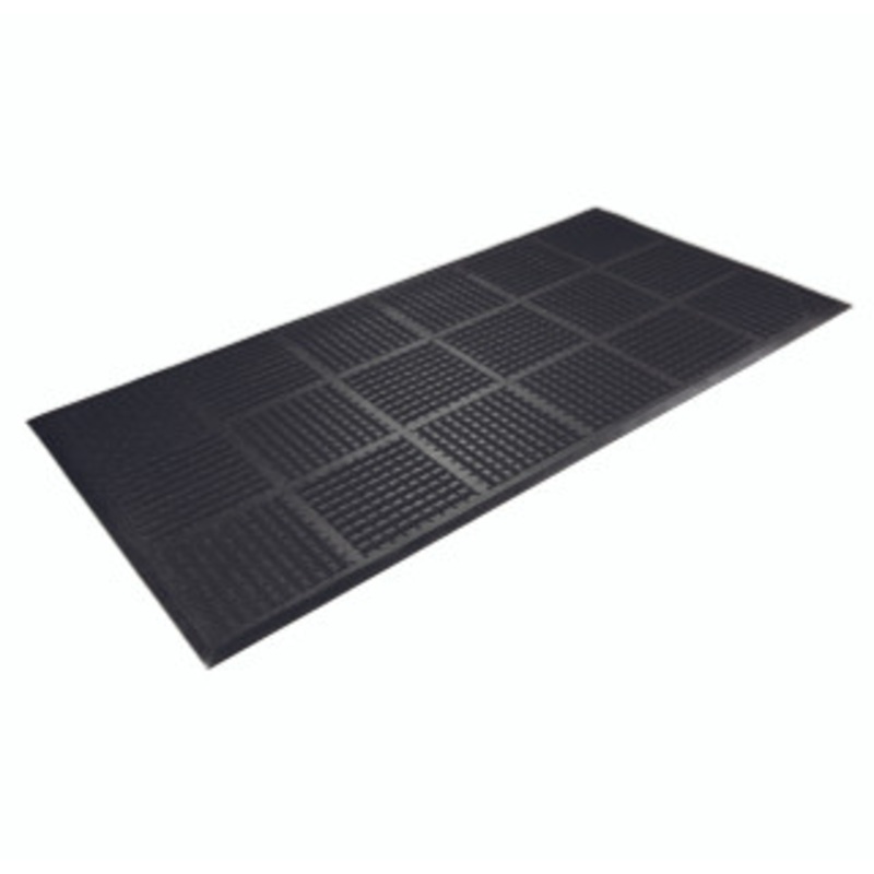 Wearwell OutFront Reversible Entrance Mat Black, 7/16in x 3ft x 6ft – 227.716X3X6BK