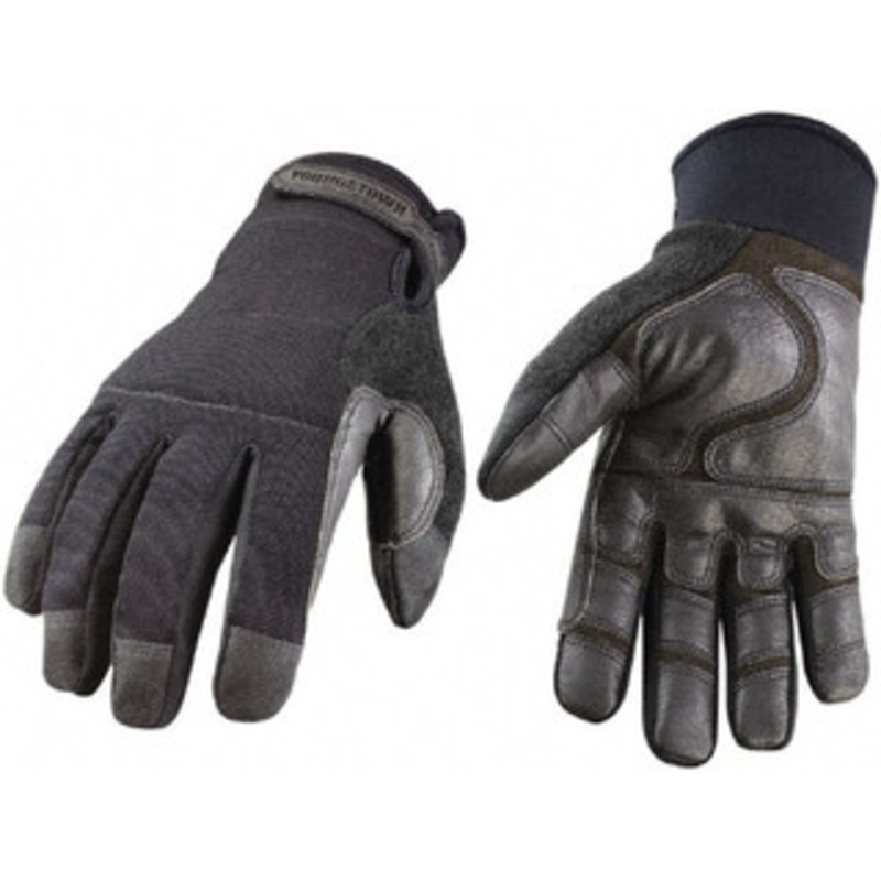 Youngstown Glove Size M (8) Synthetic Leather/Microfleece Waterproof & Cold & Heat Protection Work Gloves For General Purpose, Uncoated, Hook & Loop Cuff, Full Fingered, Stealth, Paired 08-8450-80-M – 66700576