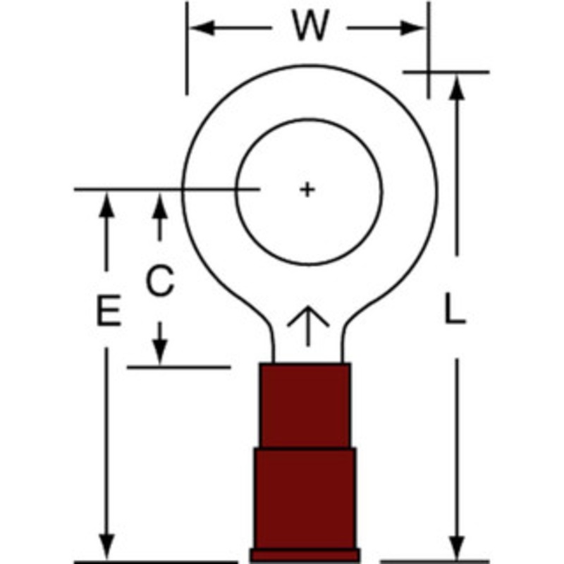 3M 22-18 AWG Partially Insulated Crimp Connection Circular Ring Terminal 5/16 Stud, Copper Contact 7010349237 – 88091962