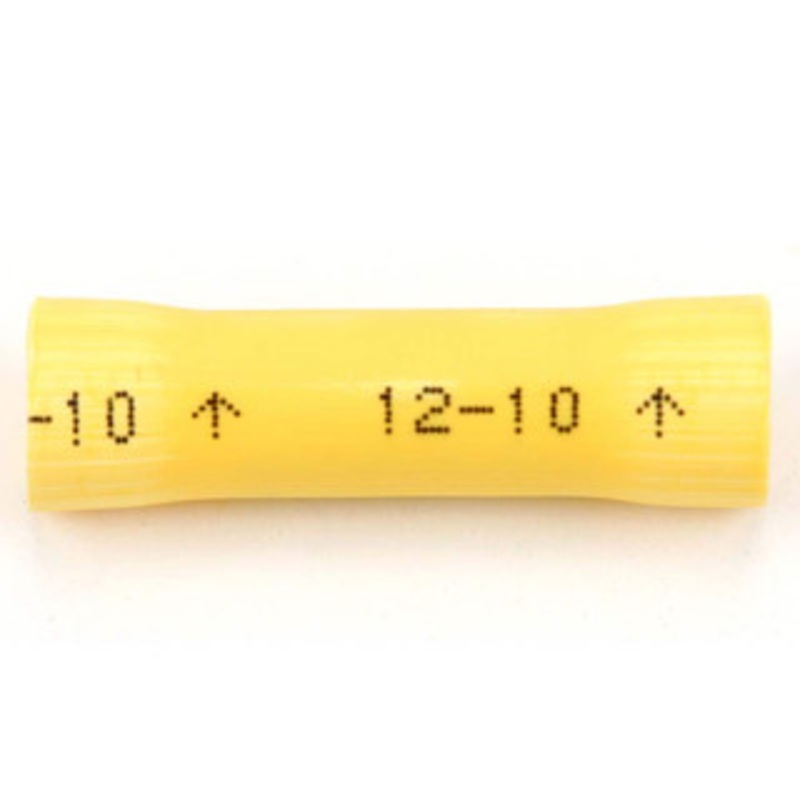 3M 22 to 18 AWG Compatible, Vinyl Fully Insulated, Crimp-On Butt Splice Terminal 2 Wire Entries, 1 OAL, Red 7010319497 – 77675130